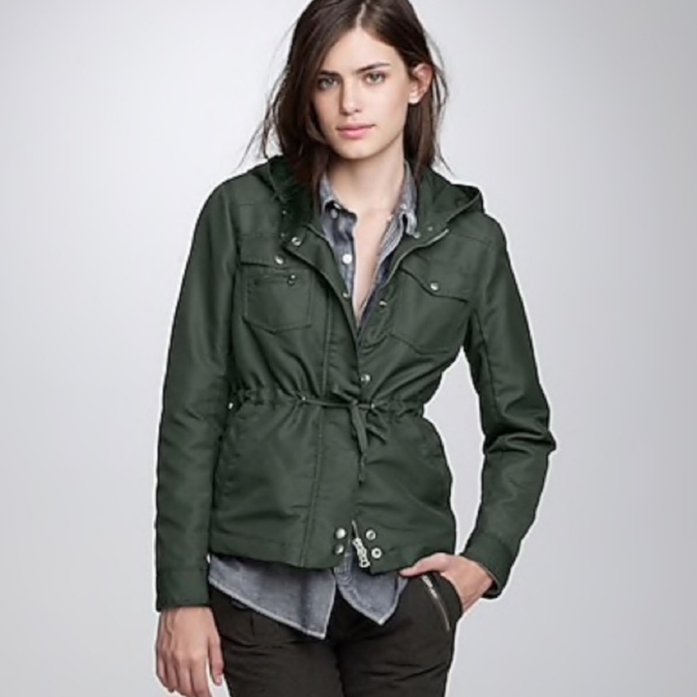 J. Crew Rainy day Utility Jacket Size 2 olive